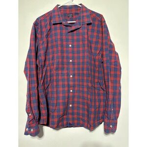 Untuckit Shirt Mens Extra Large Red Blue Plaid Long Sleeve Button Down Casual